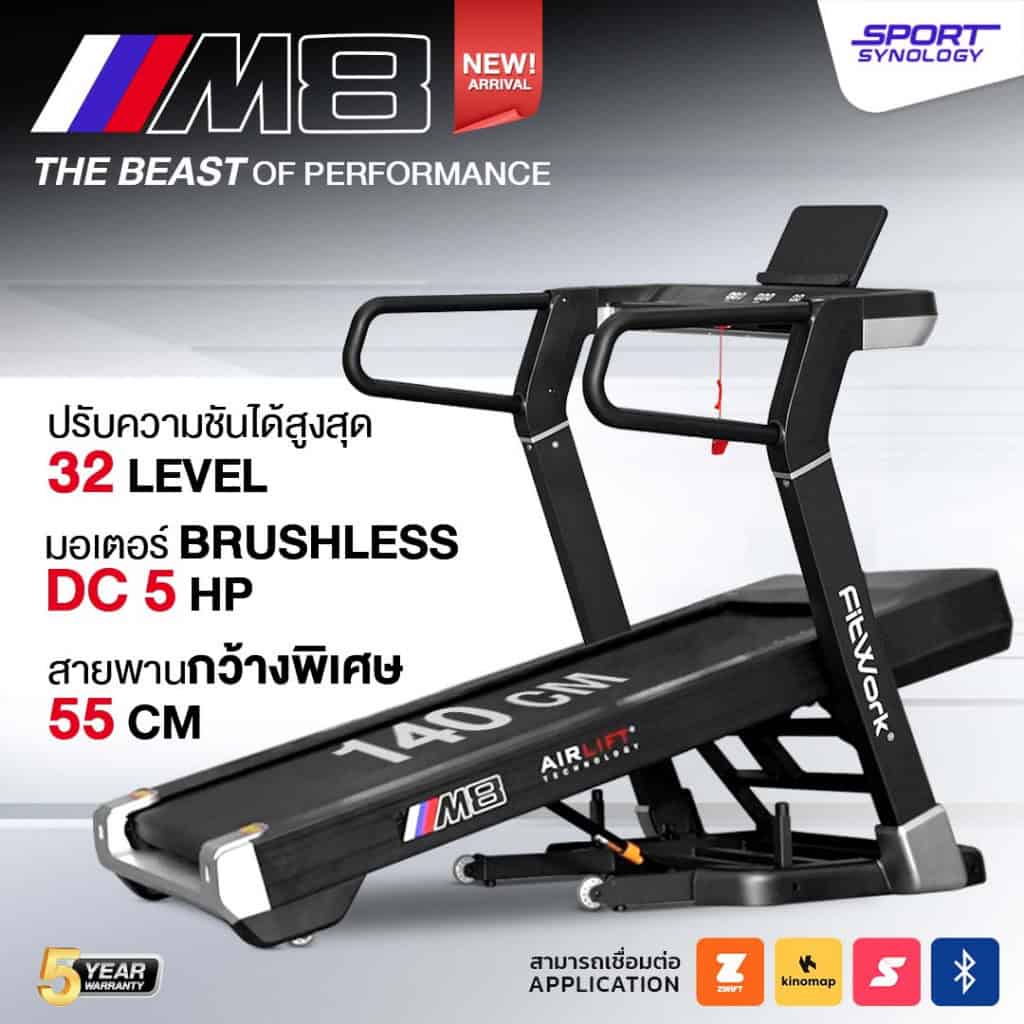 LINE_ALBUM_M8_260304_6 M8 - ลู่วิ่งไฟฟ้า สายพานกว้าง 55 cm. มาพร้อมพัดลมปรับได้ 3 ระดับ พร้อมระบบอัตโนมัติ - Image 1